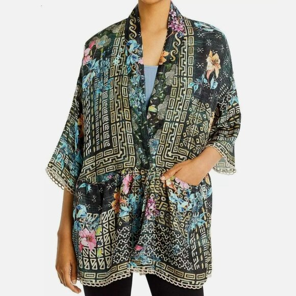 Johnny Was Weller Silk Kimono Jacket - Picture 1 of 14
